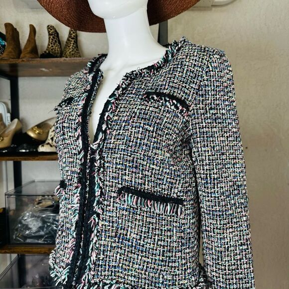 J Crew Metallic Thread Fringe Tweed Jacket 8 - Picture 3 of 13